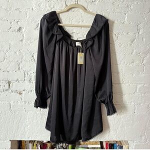 Wilfred Black Ruffled Baby Doll Dress